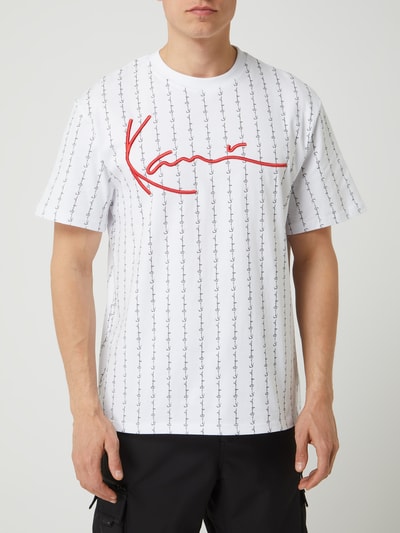 KARL KANI T-Shirt mit Logo-Muster  Weiss 4