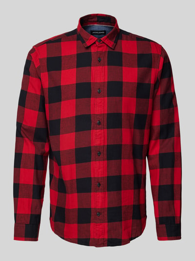 Jack & Jones Freizeithemd mit Knopfleiste Modell 'GINGHAM' Hellrot 2