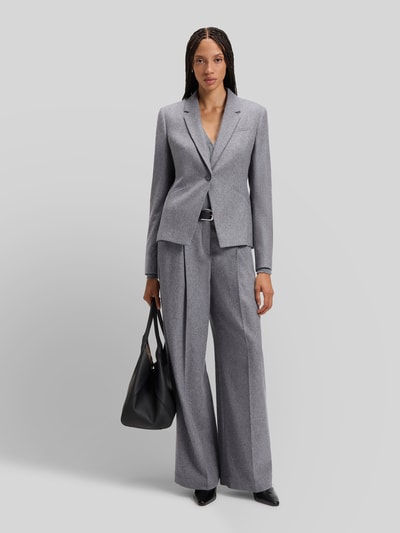 BOSS Wiide leg bandplooibroek van wolmix Lichtgrijs gemêleerd - 1