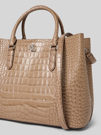 Lauren Ralph Lauren Handtas met labelapplicatie en draagband Taupe - 3