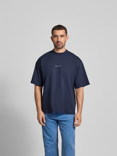 Marni Oversized T-Shirt mt Label-Print Black 4