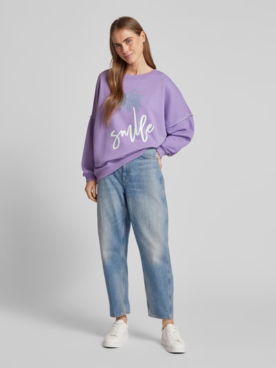 miss goodlife Oversized Sweatshirt mit gerippten Abschlüssen Violett 1