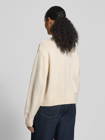Jake*s Casual Oversized Strickpullover mit Motiv-Print Ecru 5