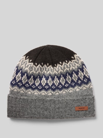 Barts Beanie met labeldetail, model 'Gregory' Antraciet - 1