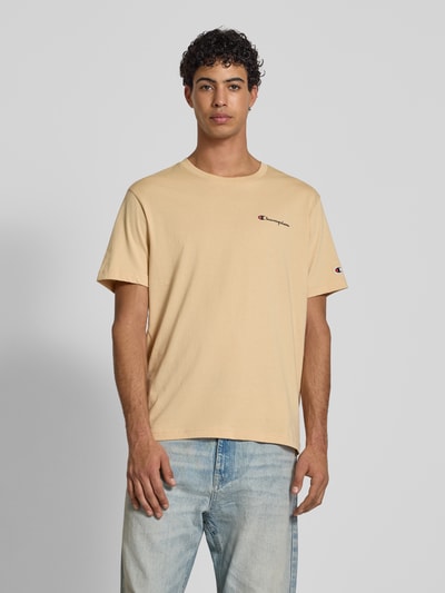 CHAMPION T-Shirt mit Label-Print Beige 4