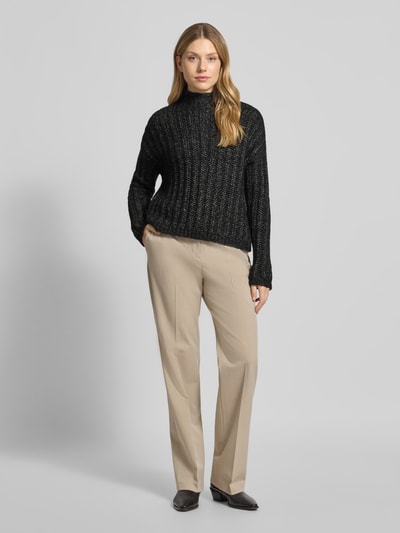 HUGO Relaxed Fit Strickpullover aus Baumwoll-Mix mit Woll-Anteil Modell 'SAFINEYNY' Black 1