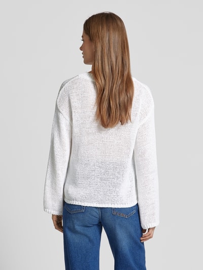 Marella Strickpullover mit Rundhalsausschnitt Modell 'AMIANTO' Weiss 5