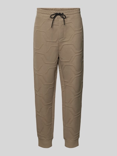 BOSS Green Loose fit sweatpants met tunnelkoord, model 'Hadiko' Beige - 2