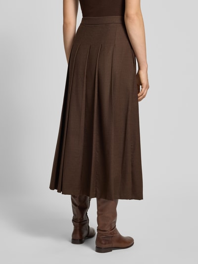 Weekend Max Mara Spódnica kopertowa rozkloszowana z mieszanki żywej wełny model ‘FASTOSO’ Czekoladowy 5