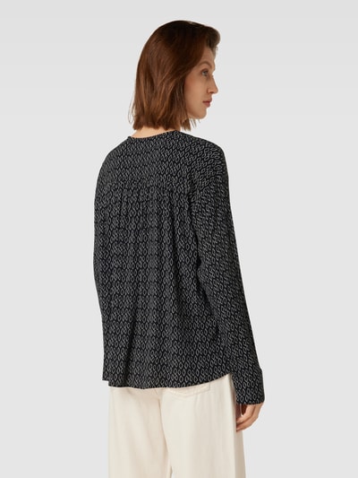 Esprit Blouse van viscose met all-over motief Zwart - 5