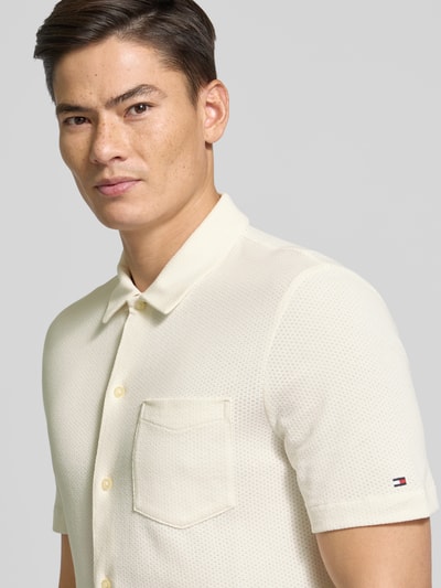 Tommy Hilfiger Regular Fit Freizeithemd mit Mesh-Struktur Weiss 3