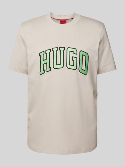 HUGO T-shirt z wyhaftowanym logo model ‘DEAKANDTI’ Gliniany 2