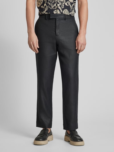 SELECTED HOMME Slim fit pantalon met knoop- en ritssluiting, model 'KONTOS' Zwart - 4