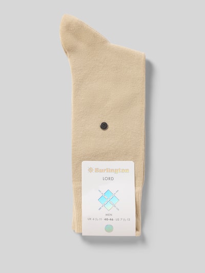 Produktfoto, Socken mit Burlington-Niete von Burlington in Beige aus Bio-Baumwolle und recyceltem Polyester mit körpernaher Passform und elastischem Rippenbündchen.
