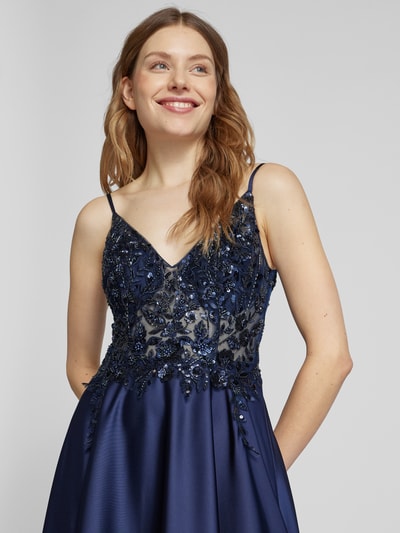 Laona Abendkleid mit Spitzenbesatz Dunkelblau 3