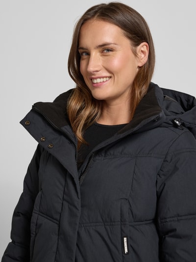 khujo Gewatteerde lange jas met capuchon, model 'Graya' Marineblauw - 3