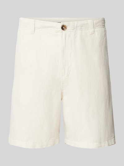 SELECTED HOMME Regular Fit Shorts aus Baumwoll-Leinen-Mix Offwhite 2