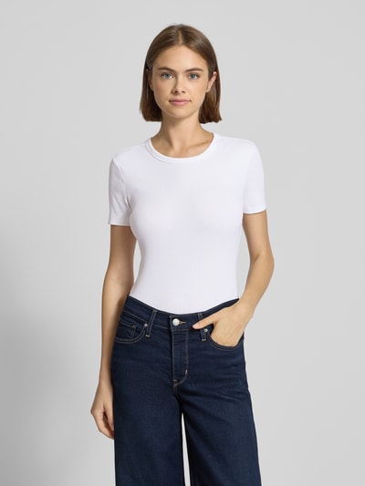 Only Slim fit T-shirt van katoenmix, model 'VAL LIFE' Wit - 4