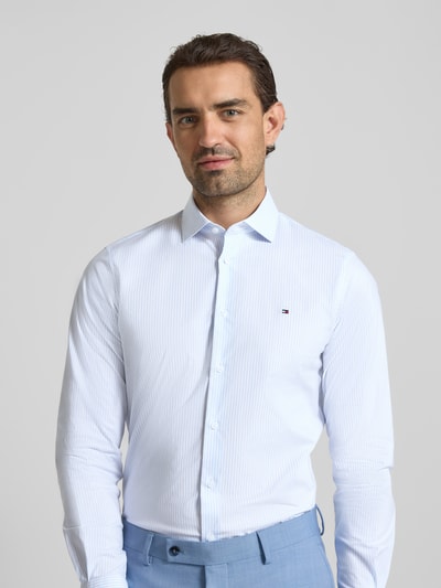 Tommy Hilfiger Tailored Slim fit zakelijk overhemd van katoenmix Bleu - 3