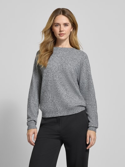Vero Moda Regular fit gebreide pullover met ronde hals, model 'DOFFYSHINE' Antraciet - 4