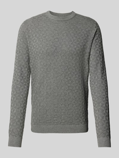 Only & Sons Sweter z dzianiny z fakturowanym wzorem model ‘KALLE’ Jasnoszary 2