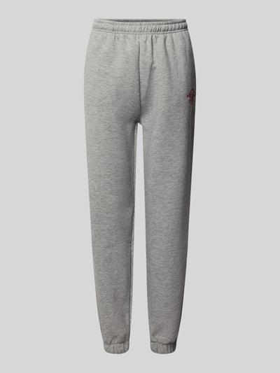 LeGer by Lena Gercke Regular fit sweatpants met labelstitching, model 'Maxime' Middengrijs gemêleerd - 2