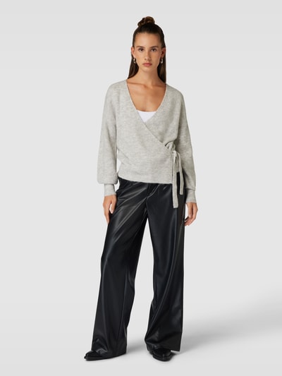 PIECES Cardigan in Wickel-Optik Modell 'ELLEN' Hellgrau Melange 1