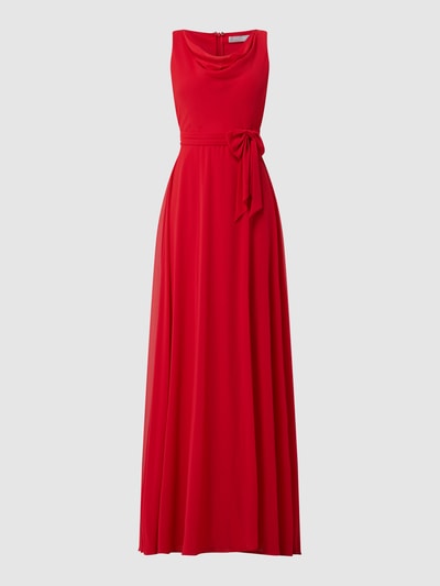 Christian Berg Cocktail Abendkleid mit Taillenband  Rot Melange 2