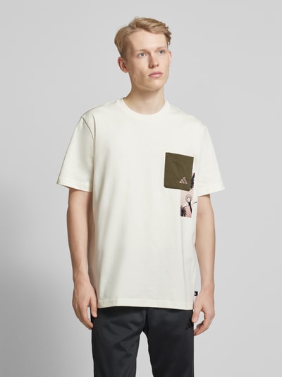 ADIDAS SPORTSWEAR T-Shirt mit Label-Print Modell 'LENS' Offwhite 4