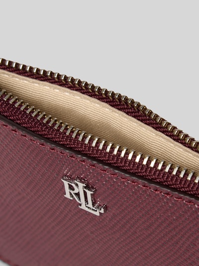 Lauren Ralph Lauren Etui na karty ze skóry bydlęcej z karabińczykiem Ciemnobrązowy 3