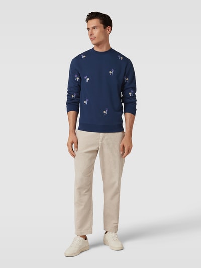 Scotch & Soda Sweatshirt mit Allover-Muster Marine 1