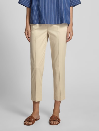 Marc Cain Regular fit broek met verkorte pasvorm en steekzakken Zand - 4