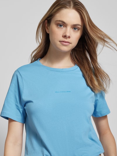 Marc O'Polo Denim T-shirt met labelprint Lichtblauw - 2