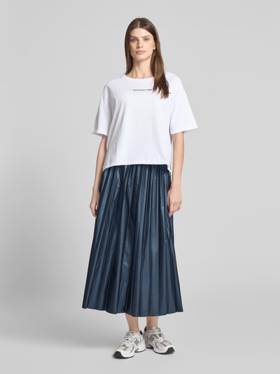 Smith and Soul Midirok in metallic look met plissévouwen Marineblauw - 1