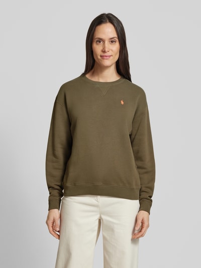 Polo Ralph Lauren Oversized Sweatshirt mit Label-Stitching Oliv 4