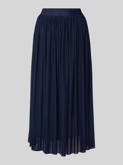 Emily Van den Bergh Midirock mit gelegten Falten Dunkelblau 2