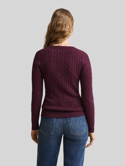 GANT Regular Fit Pullover aus Baumwoll-Mix mit Logo-Stitching Bordeaux 5