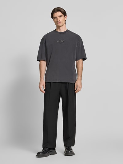 HUGO Oversized T-Shirt aus reiner Baumwolle Modell 'DELW' Mittelgrau 1