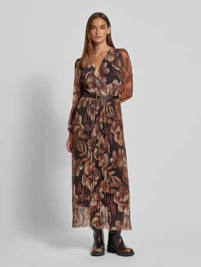 ZABAIONE Maxikleid mit Gürtel Modell 'La44uriaa' Hellbraun Melange 4