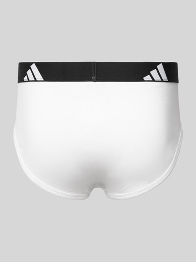 Produktfoto, biały Slip mit elastischem Logo-Bund Modell 'Active Flex' im 3er-Pack von adidas z mieszanki bawełny i elastanu, pasek z logo, dopasowany krój.