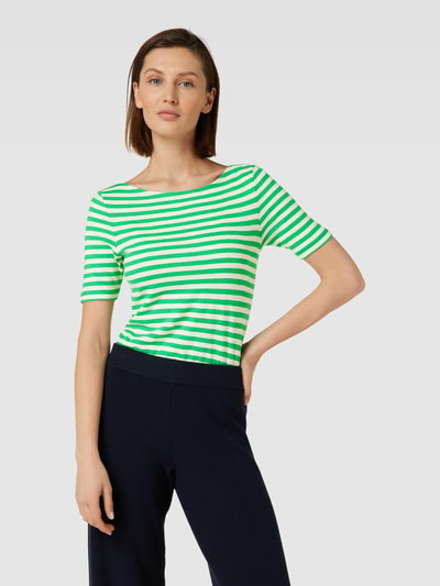 Marc O'Polo T-shirt met streepmotief Groen - 4