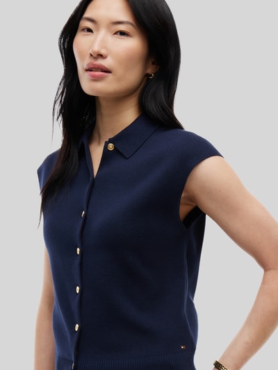 Tommy Hilfiger Kamizelka o kroju relaxed fit z mieszanki bawełny Granatowy 3