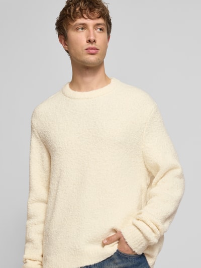 Jack & Jones Strickpullover in Bouclé-Optik Modell 'MEADOWS' Offwhite 3