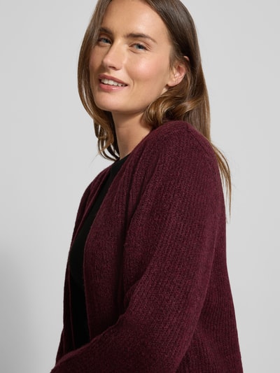 More & More Kardigan z dzianiny z przodem bez zapięcia Bordowy 3