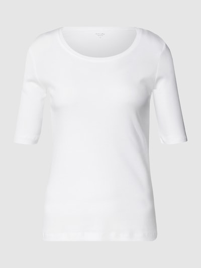 Christian Berg Woman T-Shirt mit geripptem Rundhalsausschnitt Weiss 2