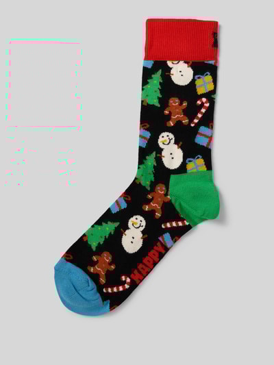 Happy Socks Regular Fit Socken mit Logo-Stitching Modell 'Bring It On' Black 1