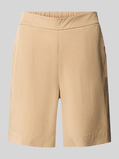 Produktfoto, Straight Fit Shorts und Leinen-Anteil von Marc O'Polo in Beige, unifarbene Optik, elastischer Bund, seitliche Eingrifftaschen