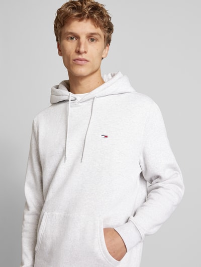 Tommy Jeans Regular fit hoodie met labelstitching Lichtgrijs gemêleerd - 3