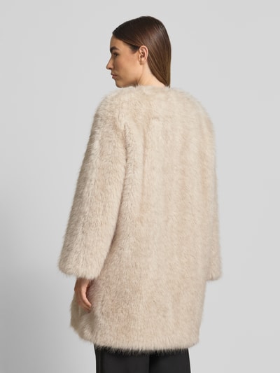 Max Mara Studio Regular Fit Webpelzmantel mit Viskose-Anteil Modell 'EROS' Beige 5