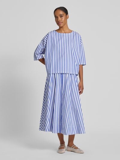 Rich & Royal Relaxed Fit Bluse mit U-Boot-Ausschnitt Marine 1